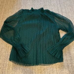 Elegant Green Sheer Blouse
